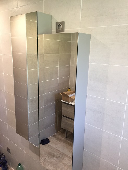 Meuble colonne miroir